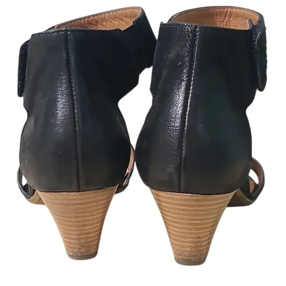 Paul Green Black Coco Leather Ankle Strap Sandal Size 4.5 UK (7 US) - Picture 2 of 6